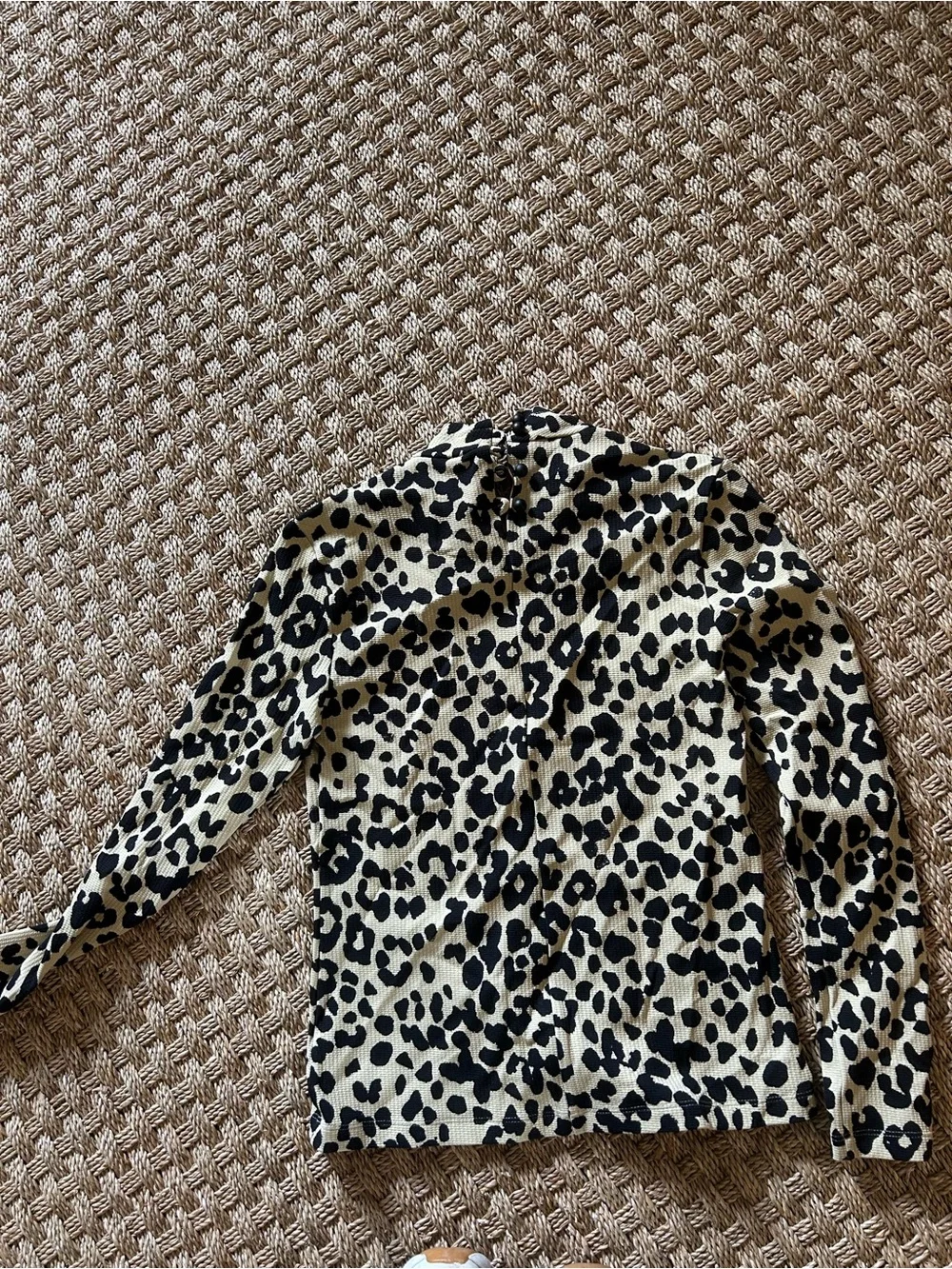 Marysia Swim Leopard-Print Long-Sleeve Mock Neck Top — Beige & Black